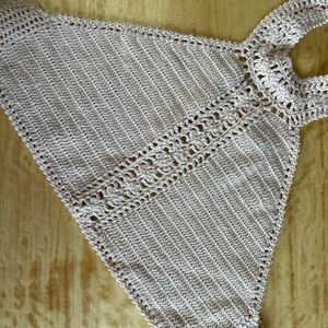 American Eagle Outfitters Crochet Hugh-Neck Crop Top